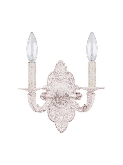 Sutton 2-Light Wall Sconce in Antique White.